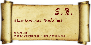 Stankovics Noémi névjegykártya