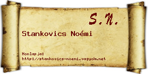 Stankovics Noémi névjegykártya